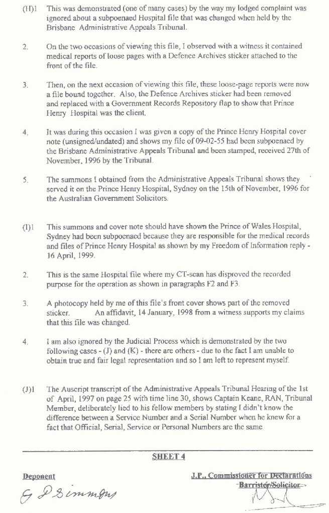 Department of Defence Affidavit - page 4