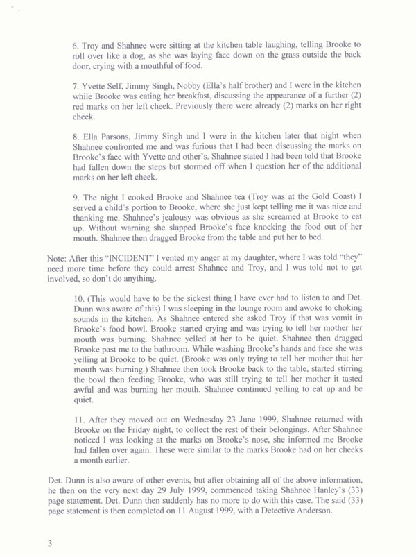 Letter concerning Brooke Brennen's murder - 01/06/2001 - page 3